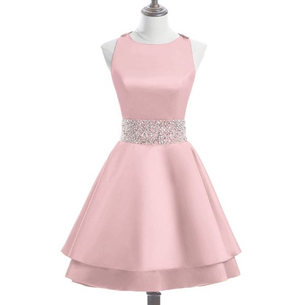 beaded satin ball gown cocktail dresses with criss cross straps 2019 short prom dress knee length party dresses, Black
beaded satin ball gown cocktail dresses with criss cross straps 2019 short prom dress knee length party dresses, Black