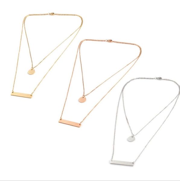 3pcs/lot double layer round discs bar necklace stainless steel diy personalized engrave custom name women necklace, Silver
3pcs/lot double layer round discs bar necklace stainless steel diy personalized engrave custom name women necklace, Silver