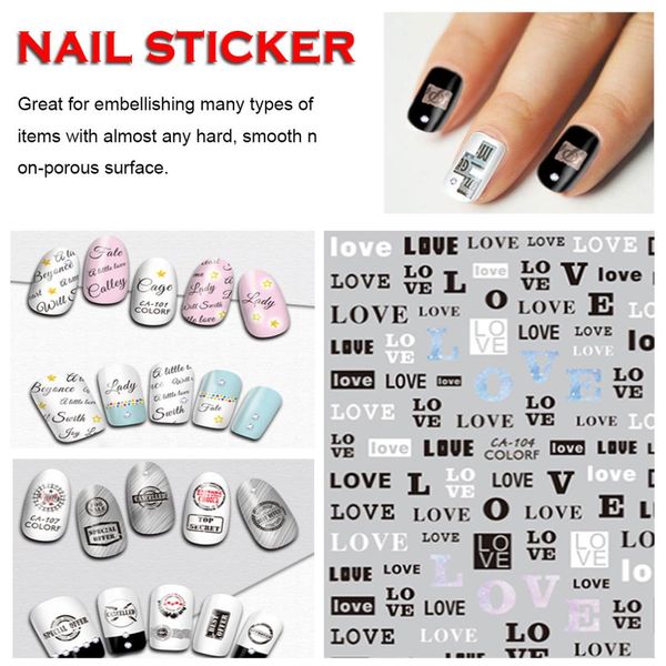 1 pcs 3d nail decals diy sticker nails charm letter stamp nail art thin sticker manicure slice, Black
1 pcs 3d nail decals diy sticker nails charm letter stamp nail art thin sticker manicure slice, Black