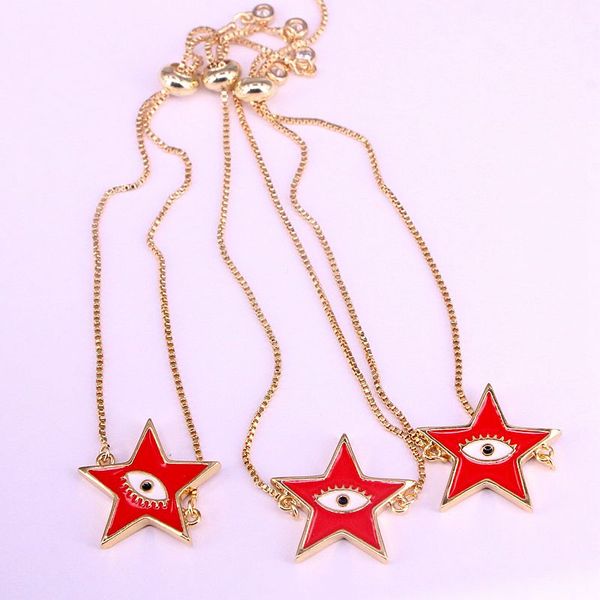 12pcs, gold color enamel eye star connector with link chain bracelet women fashion bracelet charm jewelry, Black
12pcs, gold color enamel eye star connector with link chain bracelet women fashion bracelet charm jewelry, Black