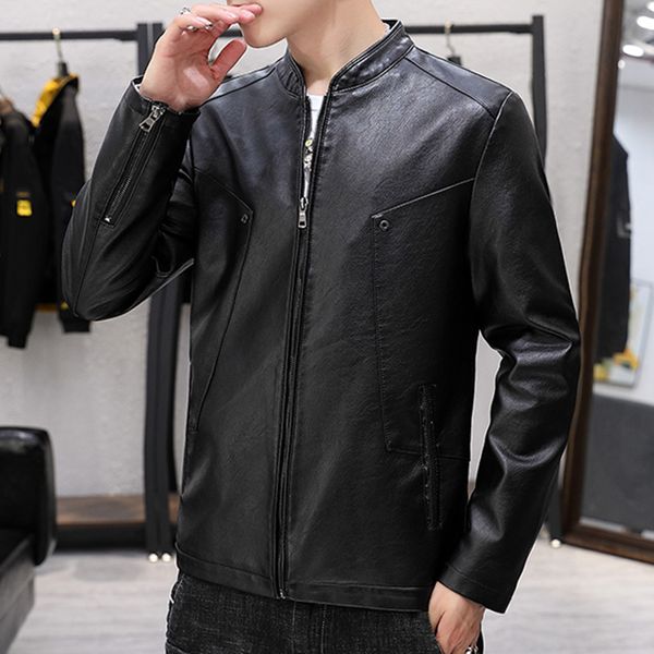 leather jacket for men formal autumn causal vintage turn-down 2019 new coat outfit fashion biker zipper pocket design pu, Black
leather jacket for men formal autumn causal vintage turn-down 2019 new coat outfit fashion biker zipper pocket design pu, Black