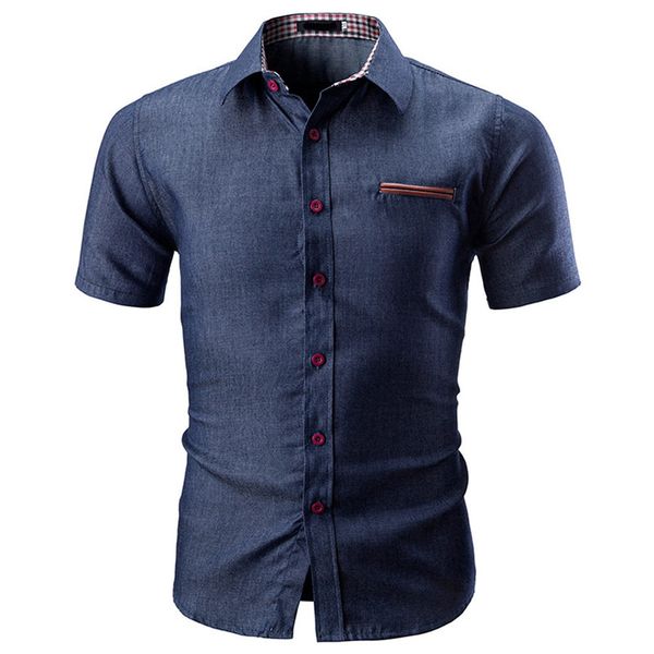 2019 fashion denim shirt men slim fit camisa masculina men shirt fashion solid color male casual short sleeve, White;black
2019 fashion denim shirt men slim fit camisa masculina men shirt fashion solid color male casual short sleeve, White;black