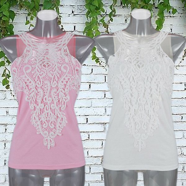 new style women's t-shirts summer lace loose vest sleeveless casual fashion patchwork fashion 2019, White
new style women's t-shirts summer lace loose vest sleeveless casual fashion patchwork fashion 2019, White