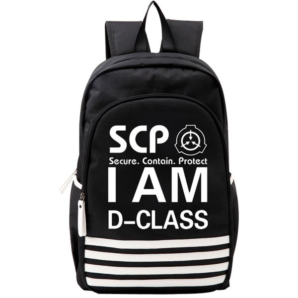 scp foundation peripheral high school backpack black backpack for man and women gift limited cosplay