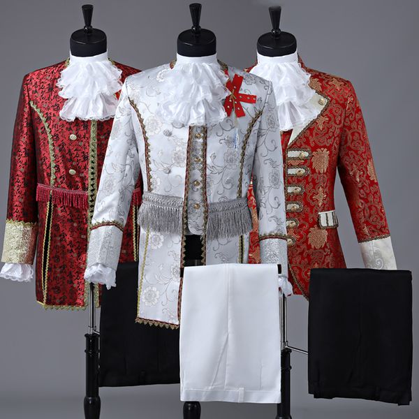 european court dress, men's performance costume, prince charming, stage retro costume, White;black
european court dress, men's performance costume, prince charming, stage retro costume, White;black