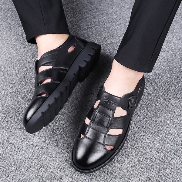 men sandals genuine leather sandals men outdoor casual leather for beach shoes roman shoes plus size 38-47, Black
men sandals genuine leather sandals men outdoor casual leather for beach shoes roman shoes plus size 38-47, Black