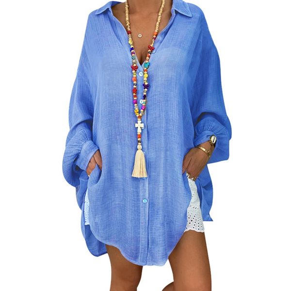 women's blouses & shirts 2021 women fashion linen long sleeve single-breasted button shirt solid color turn-down collar loose slim fit, White
women's blouses & shirts 2021 women fashion linen long sleeve single-breasted button shirt solid color turn-down collar loose slim fit, White