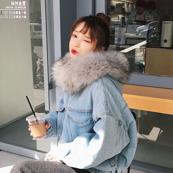 women jacket coat trendy warm wool blend thick hooded jackets 2019 winter fashion jean parkas female lamb hair cowboy outwear, Black
women jacket coat trendy warm wool blend thick hooded jackets 2019 winter fashion jean parkas female lamb hair cowboy outwear, Black