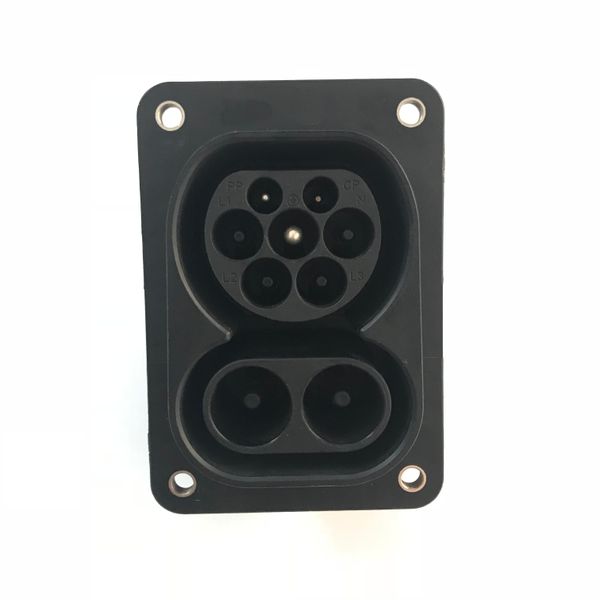 

combo 2 vehicle inlet type 2 socket without cable for installation in electric vehicles ccs 1 type 1 with dc ac input