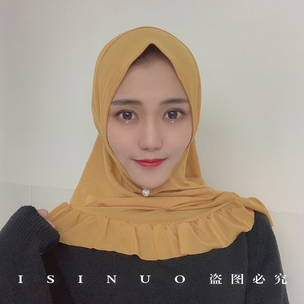 new amoy yarn muslim prayer turban ruffled hem female instant hijabs one-piece elastic headscarf islamic ramadan head cap, Red
new amoy yarn muslim prayer turban ruffled hem female instant hijabs one-piece elastic headscarf islamic ramadan head cap, Red