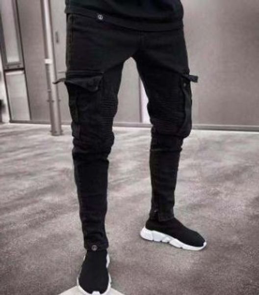 2019 fashion men long length jean pants with pockets black hip hop pencil skinny denin pants, Blue
2019 fashion men long length jean pants with pockets black hip hop pencil skinny denin pants, Blue