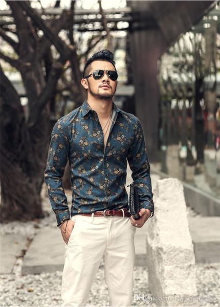 spring new mens designer casual print shirt fashion long sleeve lapel neck homme clothing slim fit shirt, White;black
spring new mens designer casual print shirt fashion long sleeve lapel neck homme clothing slim fit shirt, White;black