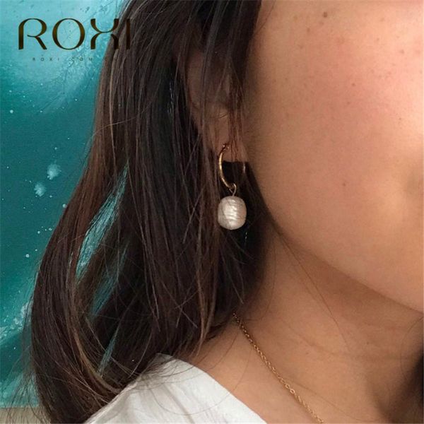 roxi freshwater pearl pendant hoop earrings for women gold loop circle earrings baroque pearl huggie earring trendy jewelry gift, Golden;silver
roxi freshwater pearl pendant hoop earrings for women gold loop circle earrings baroque pearl huggie earring trendy jewelry gift, Golden;silver
