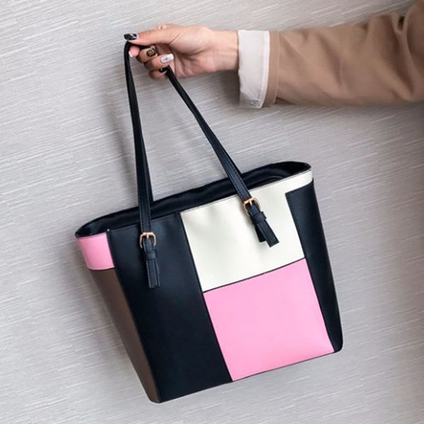 female bag small fresh fashion stitching hit the color new wild tote bag handbag shopping shoulder casual womens tote
female bag small fresh fashion stitching hit the color new wild tote bag handbag shopping shoulder casual womens tote