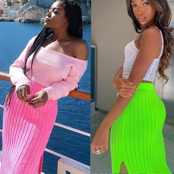 bkld side split knitted skirt women girls neon green elastic high waist autumn winter ribbed skirt pink slim long skirt, Black
bkld side split knitted skirt women girls neon green elastic high waist autumn winter ribbed skirt pink slim long skirt, Black