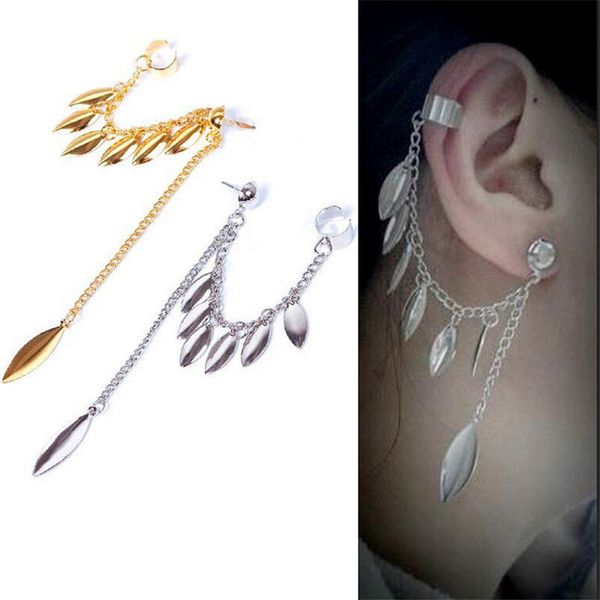 1 pcs leaf tassel chain ear cuff gothic punk ear clip earring women fashion jewelry, Silver
1 pcs leaf tassel chain ear cuff gothic punk ear clip earring women fashion jewelry, Silver