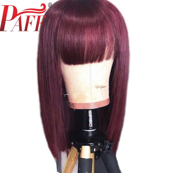 paff 99j burgundy red 13x4 short human hair wigs pre plucked lace front bob wig straight wine red brazilain remy wig with bangs, Black;brown
paff 99j burgundy red 13x4 short human hair wigs pre plucked lace front bob wig straight wine red brazilain remy wig with bangs, Black;brown