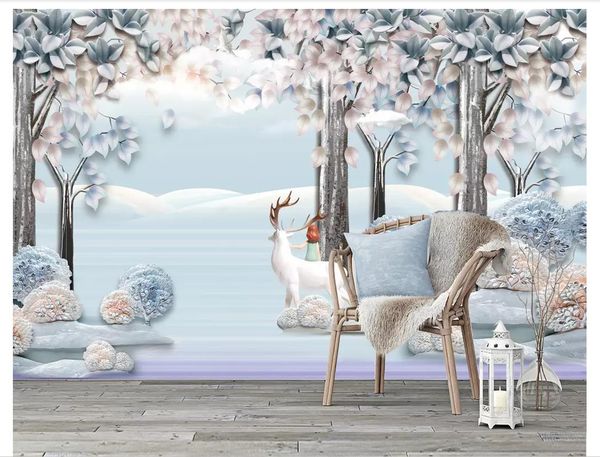 3d wallpapers custom p mural wall paper nordic hand-painted forest trees elk simple three-dimensional landscape background
3d wallpapers custom p mural wall paper nordic hand-painted forest trees elk simple three-dimensional landscape background