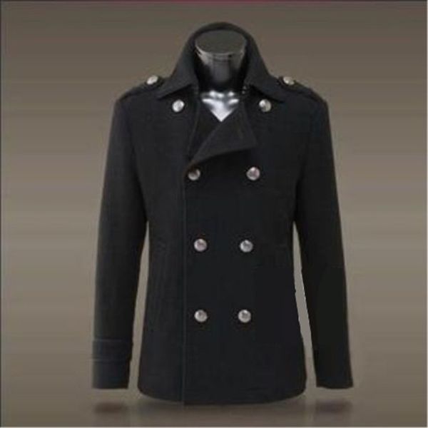 t109 german uniform slim two-breasted wool coat fashionable men's winter coats short woollen, Black
t109 german uniform slim two-breasted wool coat fashionable men's winter coats short woollen, Black