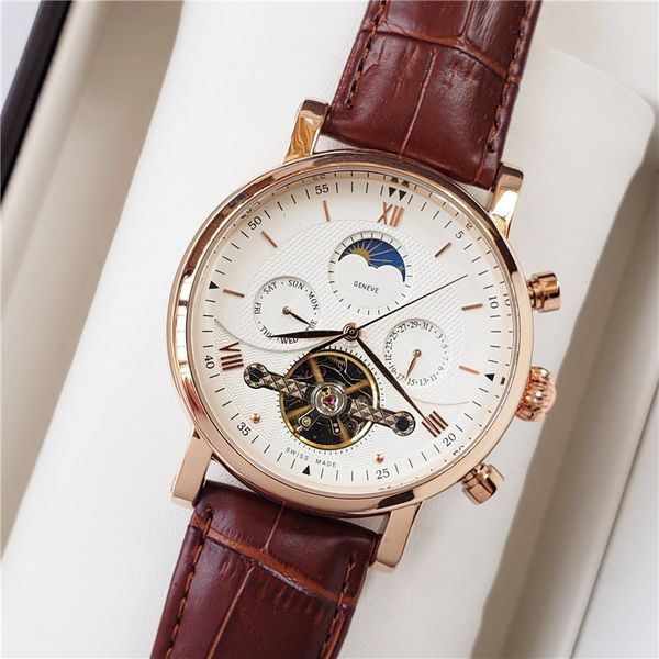 designer fashion swiss watch leather tourbillon watch automatic men wristwatch mechanical steel watches relogio masculino clock new arrival, Slivery;brown
designer fashion swiss watch leather tourbillon watch automatic men wristwatch mechanical steel watches relogio masculino clock new arrival, Slivery;brown