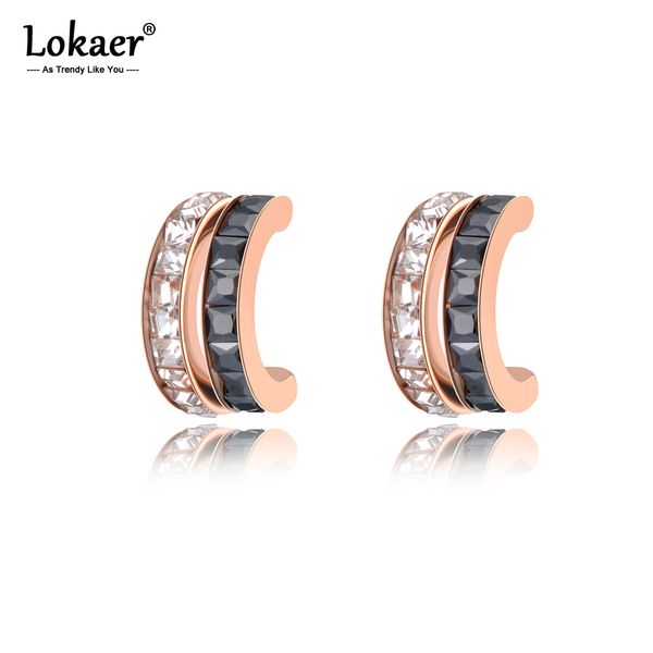 lokaer classic stainless steel semicircle white/black cz crystal love wedding earrings jewelry for women aretes de mujer e19218, Golden;silver
lokaer classic stainless steel semicircle white/black cz crystal love wedding earrings jewelry for women aretes de mujer e19218, Golden;silver