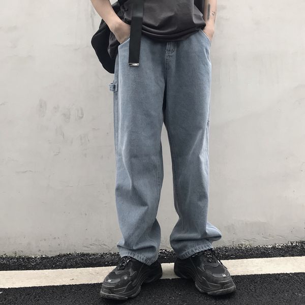 autumn new straight jeans men's fashion retro washed solid color casual denim pants man streetwear hip hop loose trousers, Blue
autumn new straight jeans men's fashion retro washed solid color casual denim pants man streetwear hip hop loose trousers, Blue
