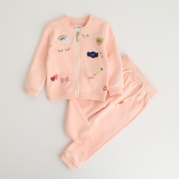 fashion autumn girls clothing sets children's jacket + pants 2 pcs set letter love me zipper coat suit clothes, White 
fashion autumn girls clothing sets children's jacket + pants 2 pcs set letter love me zipper coat suit clothes, White