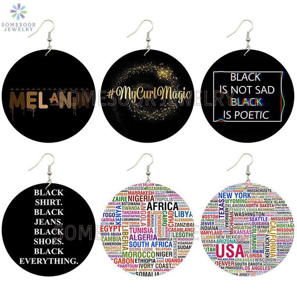 somesoor melanin curl magic sayings wooden drop earrings african countries american cities black arts printed for women gifts, Silver
somesoor melanin curl magic sayings wooden drop earrings african countries american cities black arts printed for women gifts, Silver