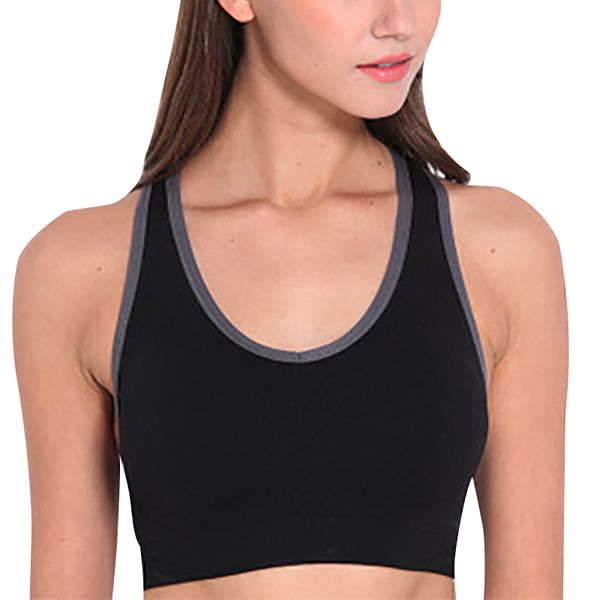 women sports shockproof mesh stitching fitness quick-drying breathable running bra, Black;white
women sports shockproof mesh stitching fitness quick-drying breathable running bra, Black;white