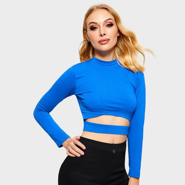 cropped t shirt women hollow spring trendy brand streetwear long sleeve girl stretch fitness blue casual t shirts, White
cropped t shirt women hollow spring trendy brand streetwear long sleeve girl stretch fitness blue casual t shirts, White