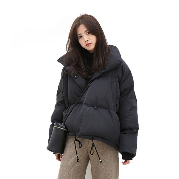 female fashion stand collar overcoat winter jacket women 80% white duck down parkas loose warm thicken snow short outwear, Black
female fashion stand collar overcoat winter jacket women 80% white duck down parkas loose warm thicken snow short outwear, Black