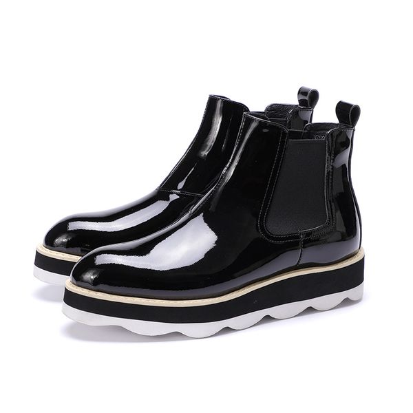 trend high-shoes zipper thick bottomed patent leather men shoes botas hombre short style patent cowhide boots, Black
trend high-shoes zipper thick bottomed patent leather men shoes botas hombre short style patent cowhide boots, Black