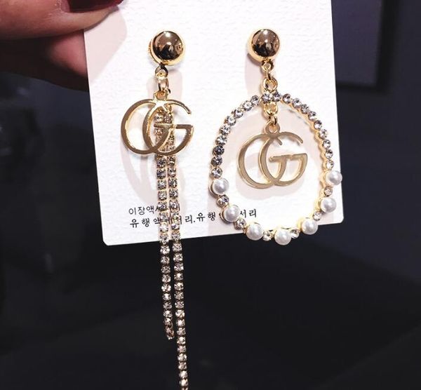 2019 women's jewelry fashion earrings letters 18k silver plated sterling silver women's earrings e07765, Golden;silver
