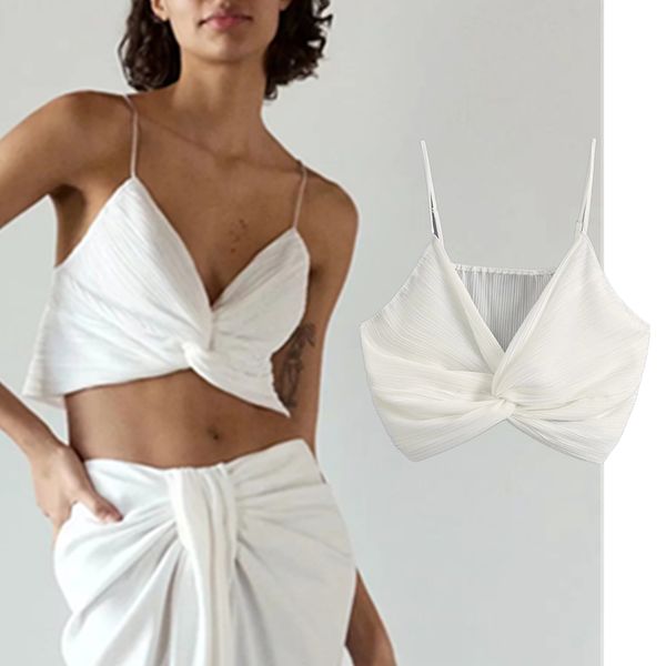 women's blouses & shirts withered ins blogger high street knitted pleated spaghetti strapless blouse women blusas mujer de moda 2021 sh, White
women's blouses & shirts withered ins blogger high street knitted pleated spaghetti strapless blouse women blusas mujer de moda 2021 sh, White