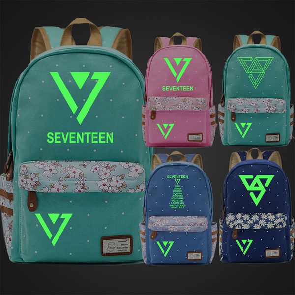 green luminous music grounp seventeen idol flowers dot boy girl school bag women bagpack teenagers canvas lady femme backpack
green luminous music grounp seventeen idol flowers dot boy girl school bag women bagpack teenagers canvas lady femme backpack