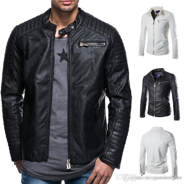 leather coats stand collar long sleeve zipper faux lesther fashion slim casual apperal mens summer designer, Black
leather coats stand collar long sleeve zipper faux lesther fashion slim casual apperal mens summer designer, Black