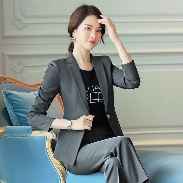 women's suit 2019 autumn new fashion temperament casual slim was thin single button small suit trousers two-piece, White;black
women's suit 2019 autumn new fashion temperament casual slim was thin single button small suit trousers two-piece, White;black