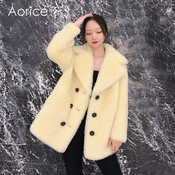 aorice tx107205 women winter 100% real wool fur inside oversize warm jacket coat lady classic coat jacket overcoat, Black 
aorice tx107205 women winter 100% real wool fur inside oversize warm jacket coat lady classic coat jacket overcoat, Black