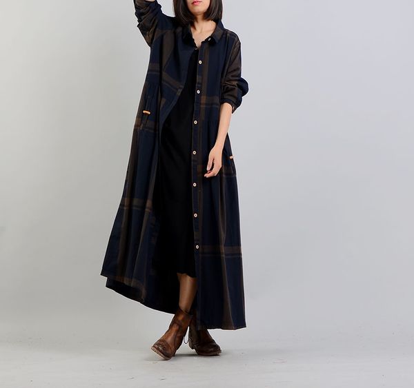 women spring cotton linen plaid tench coat outwear female loose overcoat retro vintage plaid thin coats 2018, Tan;black
women spring cotton linen plaid tench coat outwear female loose overcoat retro vintage plaid thin coats 2018, Tan;black