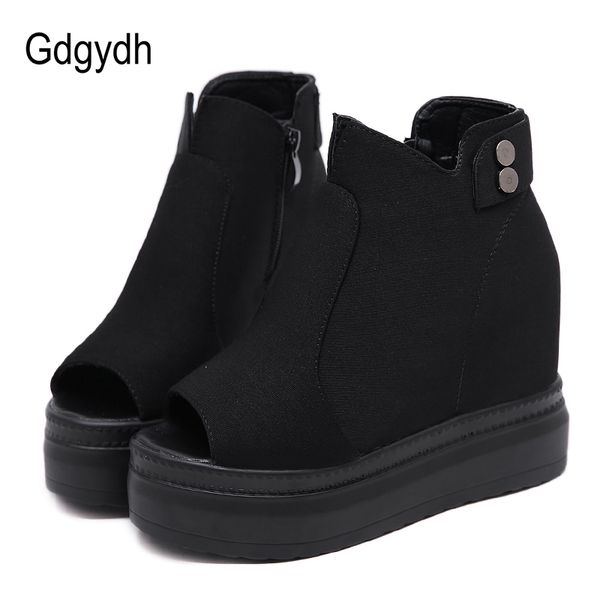 gdgydh new arrival peep toe women's shoes wedge heels suede ankle boots booties platform ladies casual shoes promotion sale, Black
gdgydh new arrival peep toe women's shoes wedge heels suede ankle boots booties platform ladies casual shoes promotion sale, Black