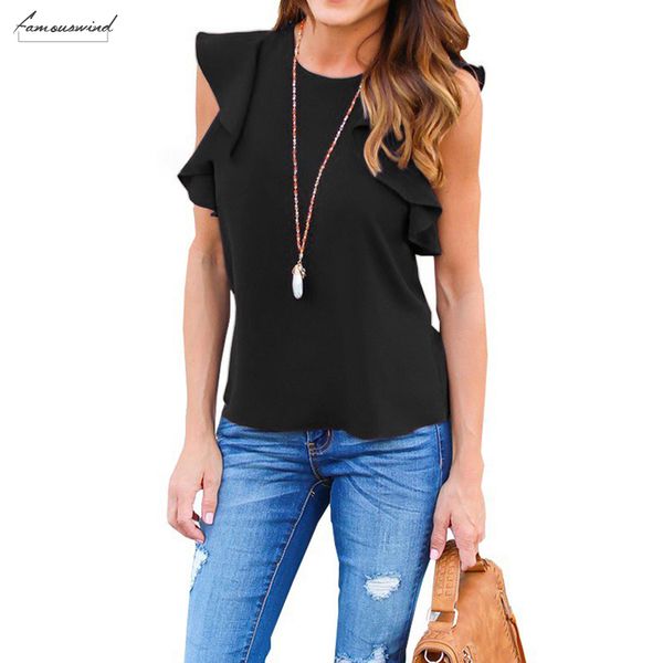 women blouse fashion summer chiffon o neck sleeveless ruffle shirts casual slim blusas plus size tee, White
women blouse fashion summer chiffon o neck sleeveless ruffle shirts casual slim blusas plus size tee, White