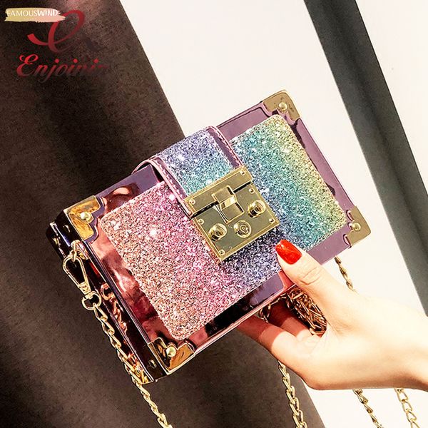 fashion gradient color sequins box style female party clutch bag shoulder bag purse crossbody mini messenger bag
fashion gradient color sequins box style female party clutch bag shoulder bag purse crossbody mini messenger bag
