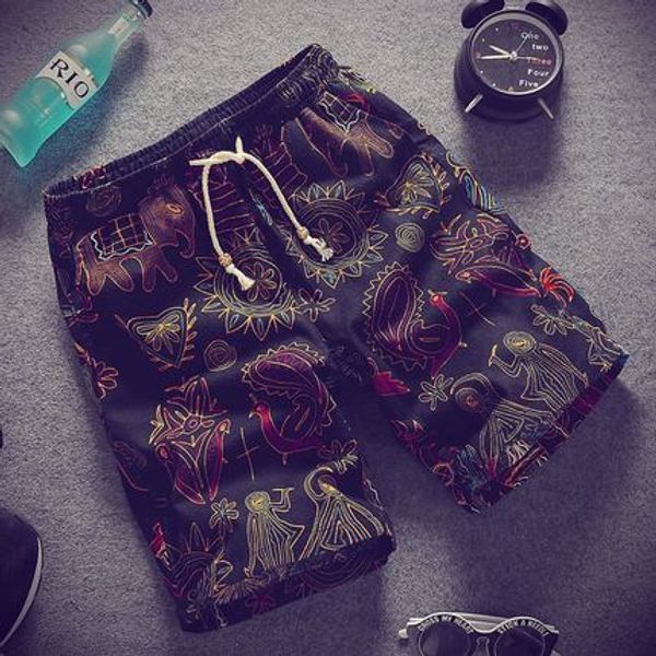 shorts men 2019 summer new fashion casual printing sports five-point pants slim lace-up beach pants, White;black
shorts men 2019 summer new fashion casual printing sports five-point pants slim lace-up beach pants, White;black