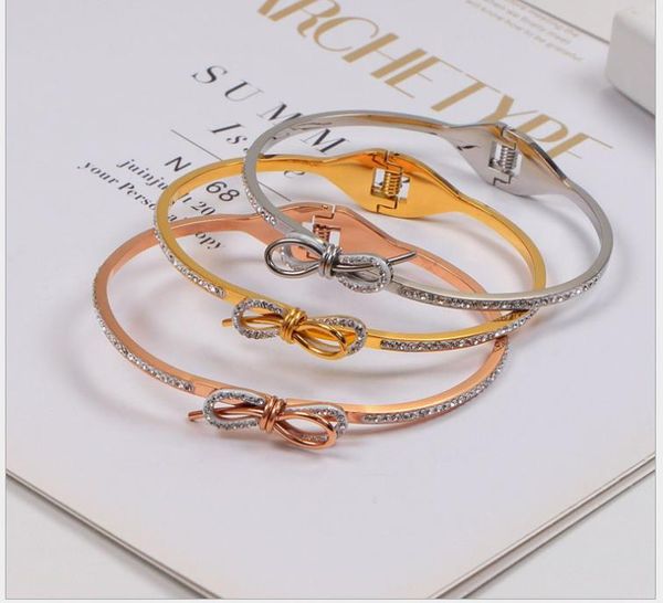 korean full diamond three-dimensional bow bracelet 18k rose gold titanium steel bracelet for lovers, Golden;silver
korean full diamond three-dimensional bow bracelet 18k rose gold titanium steel bracelet for lovers, Golden;silver