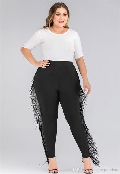 fashion designer female tassel capris women plus size leggings casual loose ladies pencil pants, Black
fashion designer female tassel capris women plus size leggings casual loose ladies pencil pants, Black