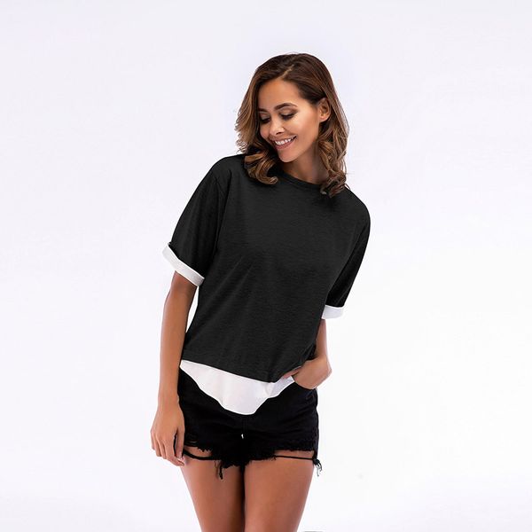 new arrivals high street patchwork crimping sleeve women tee shirt summer 2020 casual loose oversized t shirt ropa de mujer, White
new arrivals high street patchwork crimping sleeve women tee shirt summer 2020 casual loose oversized t shirt ropa de mujer, White