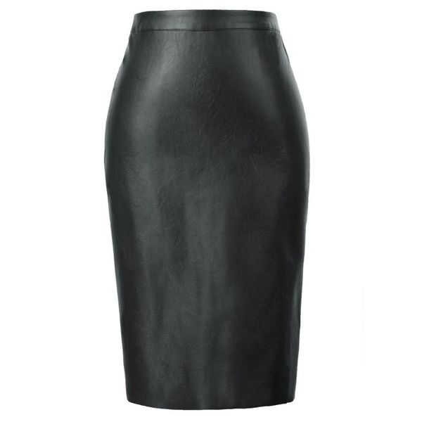 womens synthetic leather high waisted back split bodycon midi pencil skirt party, Black
womens synthetic leather high waisted back split bodycon midi pencil skirt party, Black