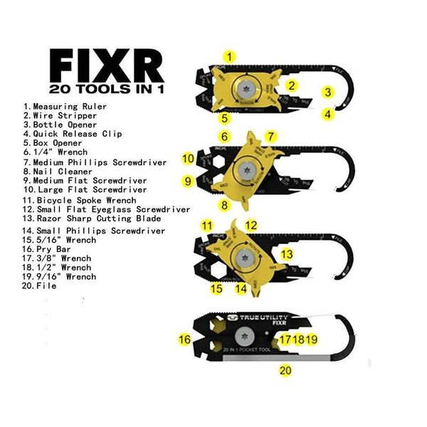 hg fixr outdoor sports portable utility pocket 20in1 multifunction wrench screwdriver opener edc tools survival keychain hand tools y2720
hg fixr outdoor sports portable utility pocket 20in1 multifunction wrench screwdriver opener edc tools survival keychain hand tools y2720