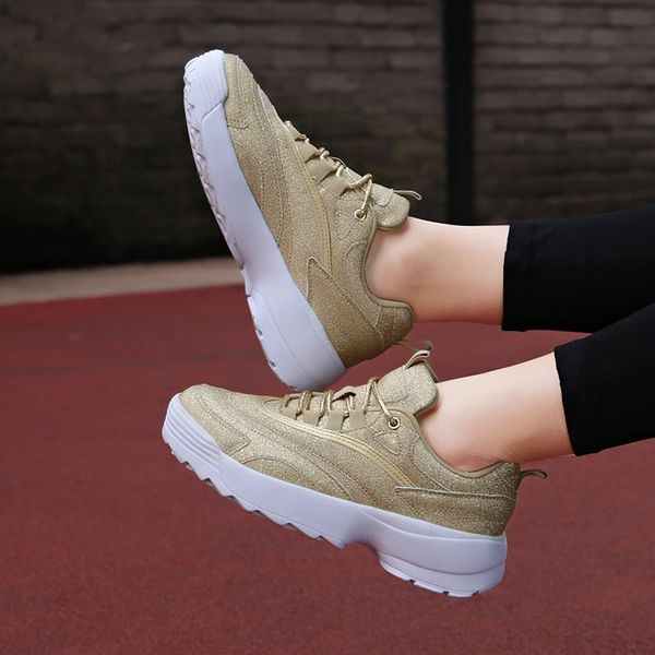 new sneakers women platform casual shoes stylish sneakers platform basket femme yellow lace-up casual chunky shoes 41