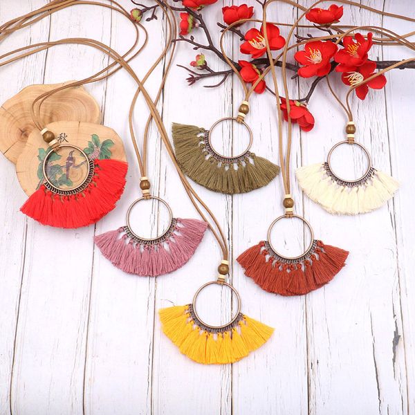 boho bohemian ethnic leather rope round tassel pendant necklace choker sweater chain for women clothing jewelry accessories, Silver
boho bohemian ethnic leather rope round tassel pendant necklace choker sweater chain for women clothing jewelry accessories, Silver